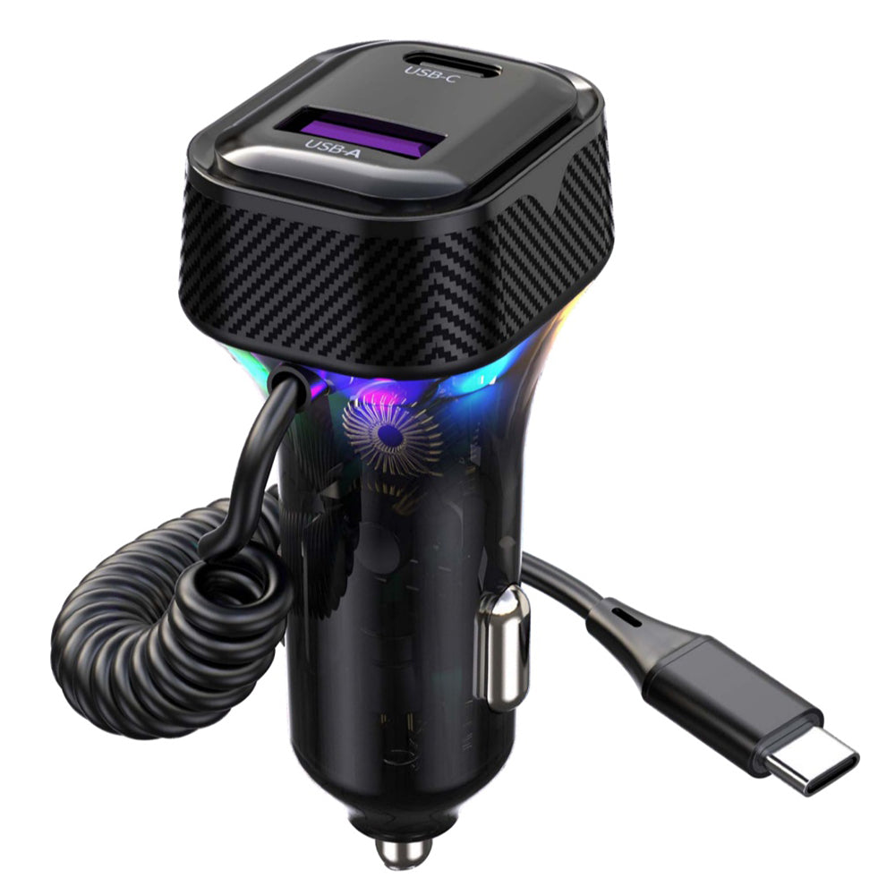 K8 USB+Type-C Dual Port QC3.0 Fast Charging Car Charger with Type-C Cable for Huawei / iPhone K8 USB+Type-C Dual Port QC3.0 Fast Charging Car Charger with Type-C Cable for Huawei / iPhone